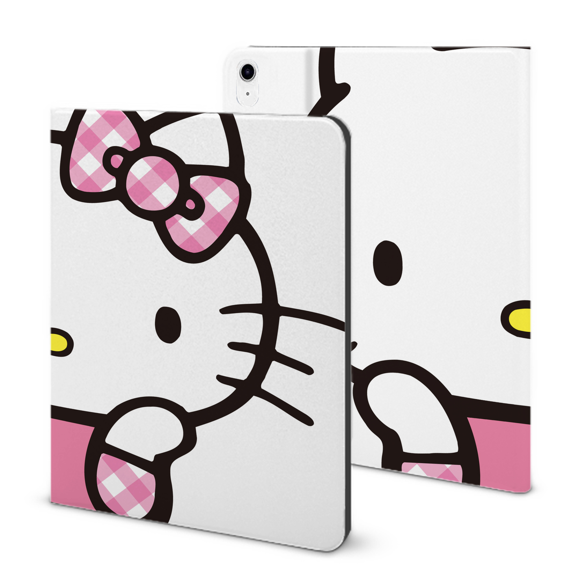 （画像用） Hello Kitty ハローキティ IPad ケース ブック型 PUレザー TPU 耐衝撃 軽量 薄型 ペン収納なし 全面保護 IPad 各モデル対応